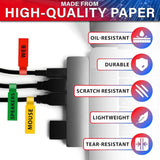 240 pcs Cable Labels, Waterproof Labels - Waterproof Wire Labels, Writable Stickers, Identification Labels, Wire Labels (8 sheets/sheet), Laser Printer Labels, Charger Labels