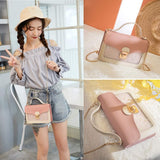 Pink Stars Handbag for Girls - Detachable Chain - Three Compartments - Large Capacity - Handbag - Top-Down View