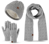 Hat, Scarf and Glove Set - Three-Piece Winter Set for Men: Knitted Hat, Scarf and Gloves - Warm Knitted Hat for Men - Thick Knitted Hat - Scarf - Gloves - Three-Piece Set - Christmas Gift - Birthday Gift