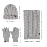 Hat, Scarf and Glove Set - Three-Piece Winter Set for Men: Knitted Hat, Scarf and Gloves - Warm Knitted Hat for Men - Thick Knitted Hat - Scarf - Gloves - Three-Piece Set - Christmas Gift - Birthday Gift - Side View