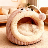 Cat Bed - Cave Cat Basket - Calming and Anxiety Relieving - Lantern Fish Shape - Pink（S：45*33*26cm）