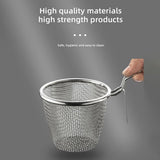 Stainless Steel Pasta Basket - Cooking Basket with Pasta Clamp - Hanging Strainer - Kitchen Utensils Suitable for Pasta, Ramen, Pho and Vegetables - Rear View