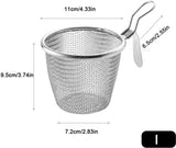 Stainless Steel Pasta Basket - Cooking Basket with Pasta Clamp - Hanging Strainer - Kitchen Utensils Suitable for Pasta, Ramen, Pho and Vegetables - Close-Up Angle
