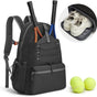 Backpack - Tennis Bag - Sports Bag - Waterproof Racket Bag - Suitable for multiple rackets with shoe compartment - black