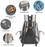 Backpack - Tennis Bag - Sports Bag - Waterproof Racket Bag - Suitable for multiple rackets with shoe compartment - black - Front View