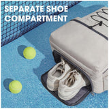 Backpack - Tennis Bag - Sports Bag - Waterproof Racket Bag - Suitable for multiple rackets with shoe compartment - black