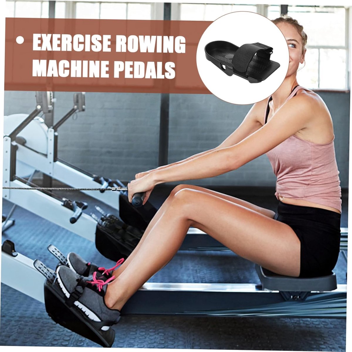 1 Pair Adjustable Flat Pedals - For Rowing Machines, Non-Slip Training Equipment - Indoor Fitness - Comfortable Pedal Design - Perfect for Home Workouts - Joint-Friendly Performance