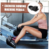 1 Pair Adjustable Flat Pedals - For Rowing Machines, Non-Slip Training Equipment - Indoor Fitness - Comfortable Pedal Design - Perfect for Home Workouts - Joint-Friendly Performance - Front View