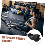 1 Pair Adjustable Flat Pedals - For Rowing Machines, Non-Slip Training Equipment - Indoor Fitness - Comfortable Pedal Design - Perfect for Home Workouts - Joint-Friendly Performance - Top-Down View