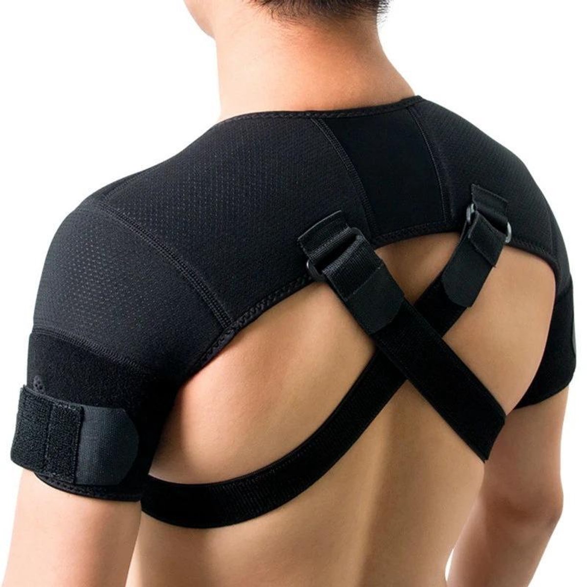 Shoulder Brace - Shoulder Support Brace for Sports - Double-Sided Adjustable & Breathable - Compression and Stability for Both Shoulders - S/M
