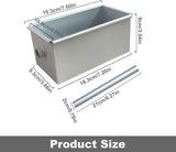 Bread Pan - Mini Rectangular Aluminum Alloy Bread Pan - With Round Hollow Tube - Non-Stick Bread Pan - 18 x 9 x 8.8cm Cake Pan - Bread Pan - Front View