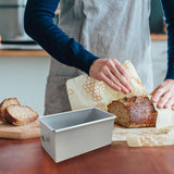 Bread Pan - Mini Rectangular Aluminum Alloy Bread Pan - With Round Hollow Tube - Non-Stick Bread Pan - 18 x 9 x 8.8cm Cake Pan - Bread Pan - Side View
