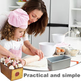 Bread Pan - Mini Rectangular Aluminum Alloy Bread Pan - With Round Hollow Tube - Non-Stick Bread Pan - 18 x 9 x 8.8cm Cake Pan - Bread Pan - Top-Down View