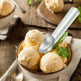 Ice Cream Scoop - Non-stick Aluminum Liquid-Filled Heat-Conducting Handle - Professional Restaurant Bar Ice Cream Scoop - Gray - Side View