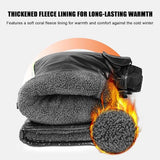Cycling Gloves - 1 Pair - Extra Padded Cycling Gloves - Warm Gloves - Cycling Gloves - Scooter Gloves - Hand Warmers - Bicycle Accessories - With Reflective Strips - Winter - Windproof - Waterproof （Black） - Front View