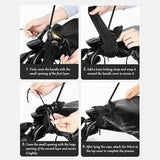 Cycling Gloves - 1 Pair - Extra Padded Cycling Gloves - Warm Gloves - Cycling Gloves - Scooter Gloves - Hand Warmers - Bicycle Accessories - With Reflective Strips - Winter - Windproof - Waterproof （Black）
