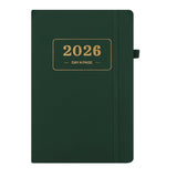 2026 Daily Planner – 2026 Adult Agenda – 1 Day on 1 Page – 365 Day Planner & Notebook – 14.0*20.8cm – Green