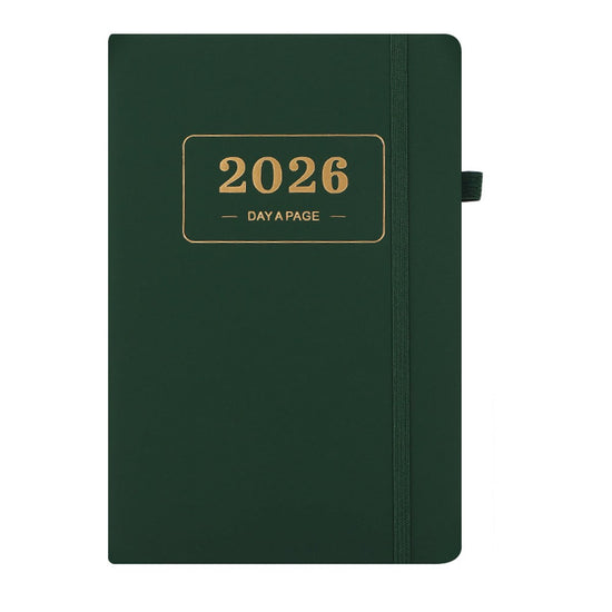 2026 Daily Planner  2026 Adult Agenda  1 Day on 1 Page  365 Day Planner & Notebook  14.0*20.8cm  Green