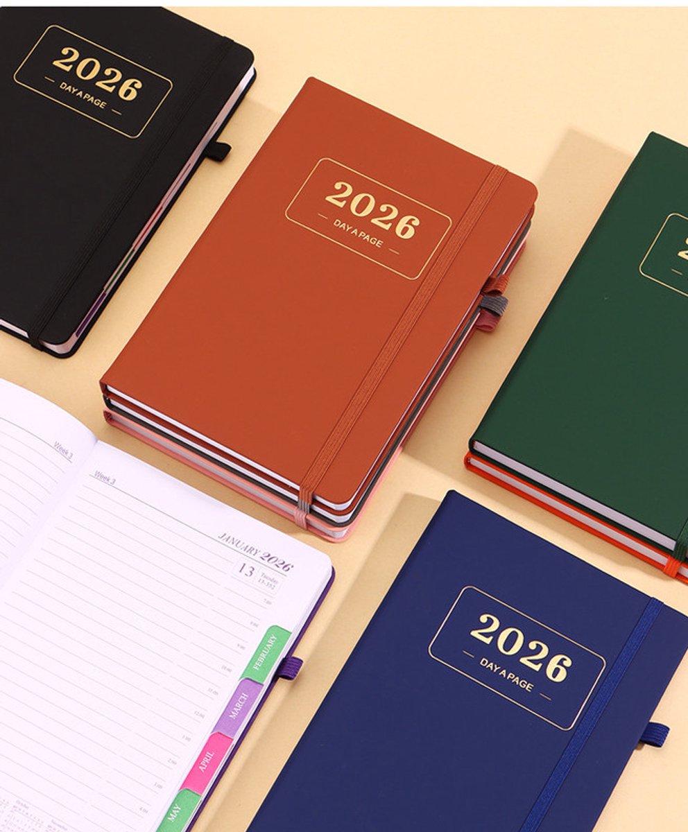 2026 Daily Planner – 2026 Adult Agenda – 1 Day on 1 Page – 365 Day Planner & Notebook – 14.0*20.8cm – Green