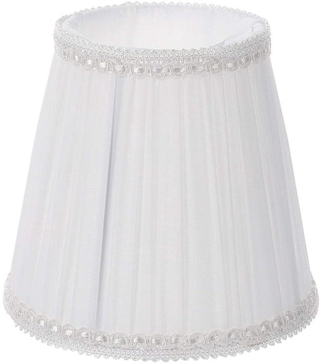 Lampshade - Table Lampshade - White Pleated Tubular Lampshade - Small - Suitable for Table Lamps and Floor Lamps - 13.5x10cm
