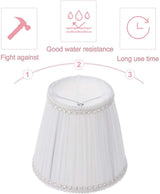 Lampshade - Table Lampshade - White Pleated Tubular Lampshade - Small - Suitable for Table Lamps and Floor Lamps - 13.5x10cm - Front View