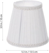 Lampshade - Table Lampshade - White Pleated Tubular Lampshade - Small - Suitable for Table Lamps and Floor Lamps - 13.5x10cm - 45-Degree Angle