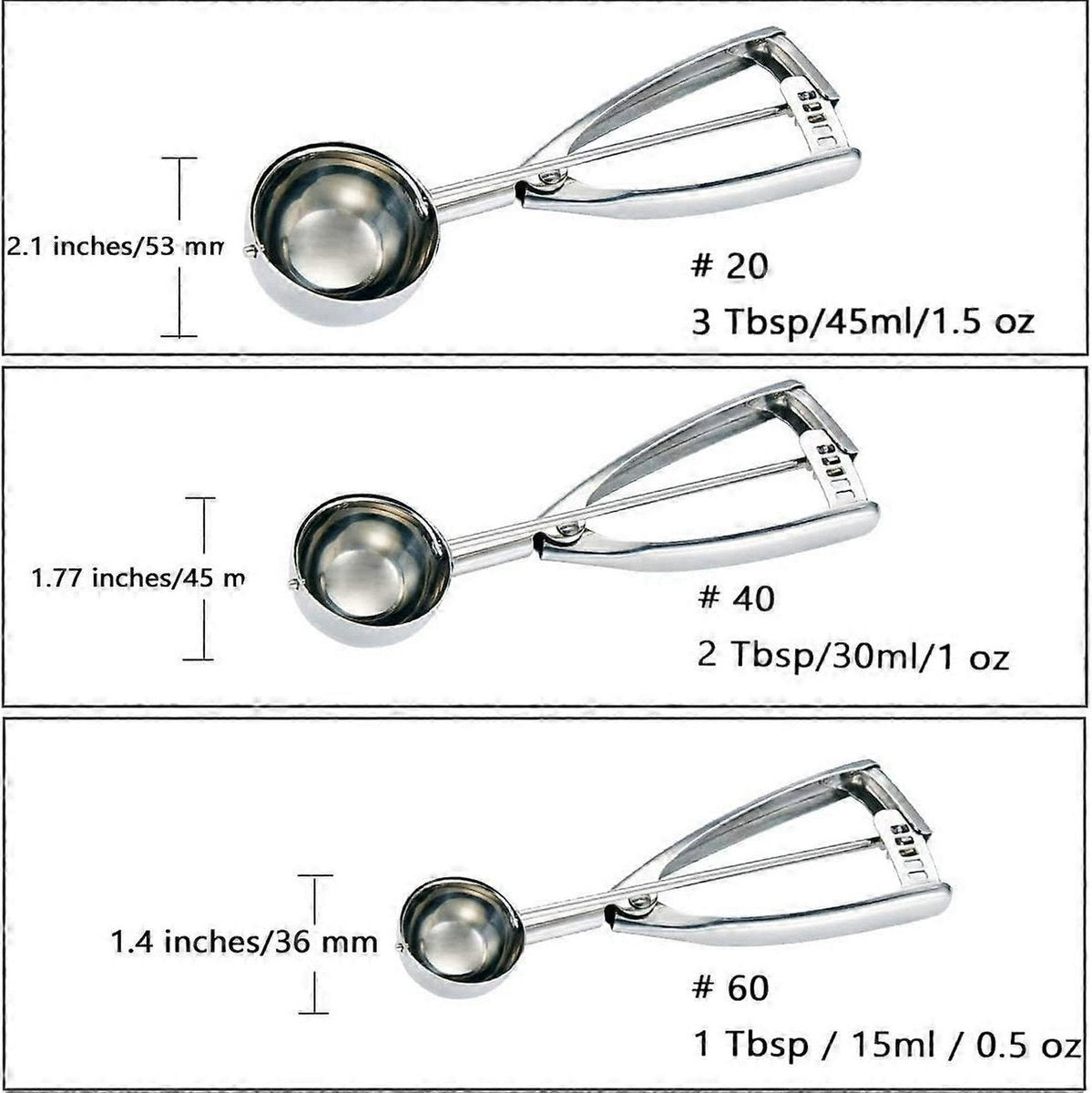 Ice Cream Scoop Set - Small/1 scoop, Medium/2 scoops, Large/3 scoops