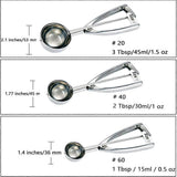 Ice Cream Scoop Set - Small/1 scoop, Medium/2 scoops, Large/3 scoops