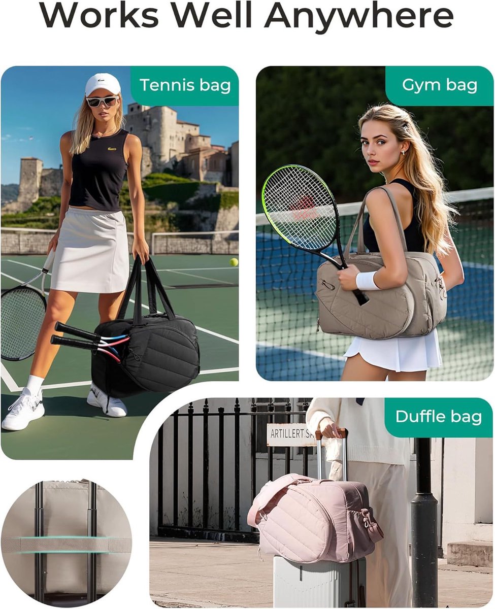 Tennis Bag - Tennis Backpack - 42L with Shoe Compartment - Sports Bag - Waterproof Racket Bag - Protective Racket Compartment - Portable as a Shoulder Bag - Pink