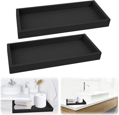 Tray - Set of 2 - Dressing table tray - Bathroom storage tray - Cosmetics storage tray - Bathroom storage box