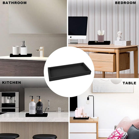 Tray - Set of 2 - Dressing table tray - Bathroom storage tray - Cosmetics storage tray - Bathroom storage box, image 3