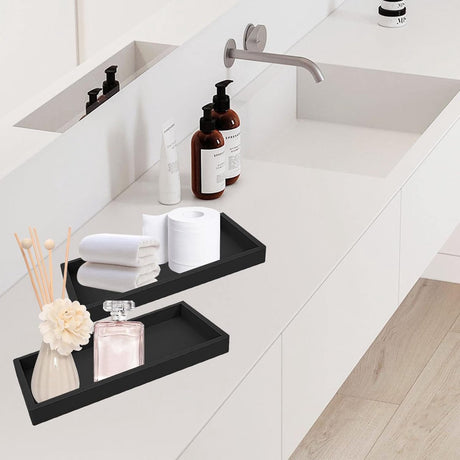 Tray - Set of 2 - Dressing table tray - Bathroom storage tray - Cosmetics storage tray - Bathroom storage box, image 4
