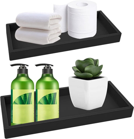 Tray - Set of 2 - Dressing table tray - Bathroom storage tray - Cosmetics storage tray - Bathroom storage box, image 8