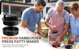 3-in-1 Hamburger and Hamburger Press - Hamburger Mold - Non-stick, Durable Patty Maker for Stuffed Burgers and Sliders - Easy to Clean - Black - Close-Up Angle
