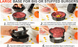 3-in-1 Hamburger and Hamburger Press - Hamburger Mold - Non-stick, Durable Patty Maker for Stuffed Burgers and Sliders - Easy to Clean - Black - Extra Image