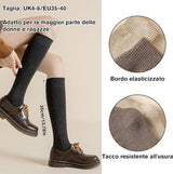 4 pairs of knee socks for women - winter socks - thermal socks for women - knitted socks - winter socks and boots - black/dark gray/coffee/oatmeal - sizes 35-40