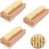 Nail Brushes - 3-Pack - Double-Sided - Nail Brushes for Cleaning Nails - Portable Nail Brushes with Wooden Handles - Suitable for Daily Hygiene, Travel and Pet Care