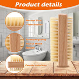 Nail Brushes - 3-Pack - Double-Sided - Nail Brushes for Cleaning Nails - Portable Nail Brushes with Wooden Handles - Suitable for Daily Hygiene, Travel and Pet Care - Front View