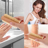 Nail Brushes - 3-Pack - Double-Sided - Nail Brushes for Cleaning Nails - Portable Nail Brushes with Wooden Handles - Suitable for Daily Hygiene, Travel and Pet Care - Rear View