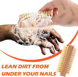 Nail Brushes - 3-Pack - Double-Sided - Nail Brushes for Cleaning Nails - Portable Nail Brushes with Wooden Handles - Suitable for Daily Hygiene, Travel and Pet Care - Close-Up Angle