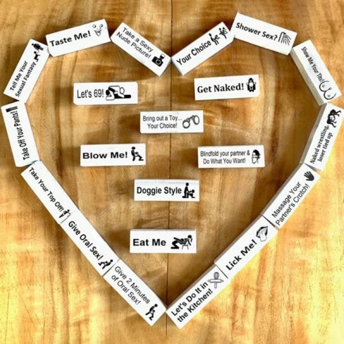 Romantic Couple Games - Jenga Tower Game - Erotic Jenga Game - Jenga for Couples - Jenga Game for Valentine's Day - Gift for an Adult Couple's Night -