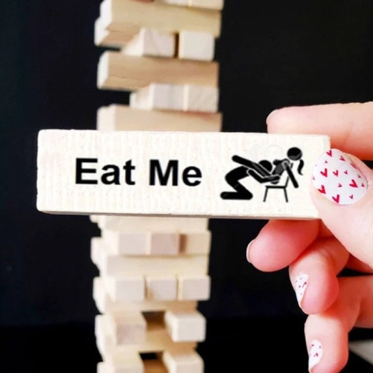 Romantic Couple Games - Jenga Tower Game - Erotic Jenga Game - Jenga for Couples - Jenga Game for Valentine's Day - Gift for an Adult Couple's Night - Valentine's Day Gift