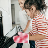 Children's Oven Mitts - Oven Mitts - Red Kitchen Mitts Oven Mitts Heat Resistant Cooking Baking Microwave - Kitchen - Front View