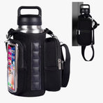 Magnetic Sports Bag with Adjustable Shoulder Strap - Includes Water Bottle Holder and Pocket - for Sports, Workouts, Travel & Work（Black）