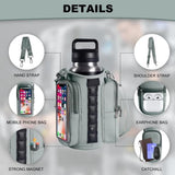 Magnetic Sports Bag with Adjustable Shoulder Strap - Includes Water Bottle Holder and Pocket - for Sports, Workouts, Travel & Work（Black）