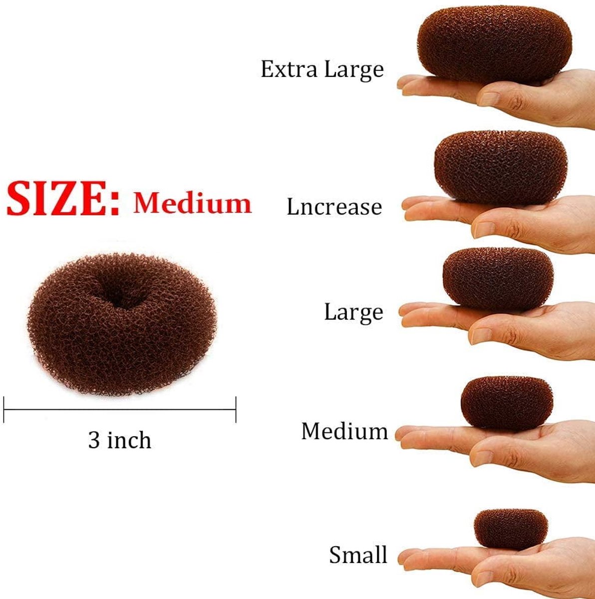 Scrunchies - 2 Medium (3 inch/Brown) - Easy-to-use loop scrunchies - Great for short and fine hair