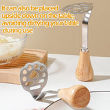 Potato Masher - Mini Avocado Masher - Small Food Masher - Made of high quality stainless steel - Flat handle that can be tilted on a table - 15 cm - Front View