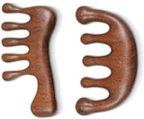 2-Piece Scalp Massage Comb Set - Wooden Wide-Tooth Comb - Wooden Scalp Massage Comb Unisex