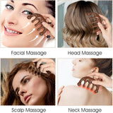 2-Piece Scalp Massage Comb Set - Wooden Wide-Tooth Comb - Wooden Scalp Massage Comb Unisex - Side View