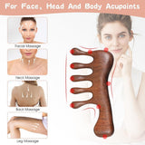 2-Piece Scalp Massage Comb Set - Wooden Wide-Tooth Comb - Wooden Scalp Massage Comb Unisex - Top-Down View